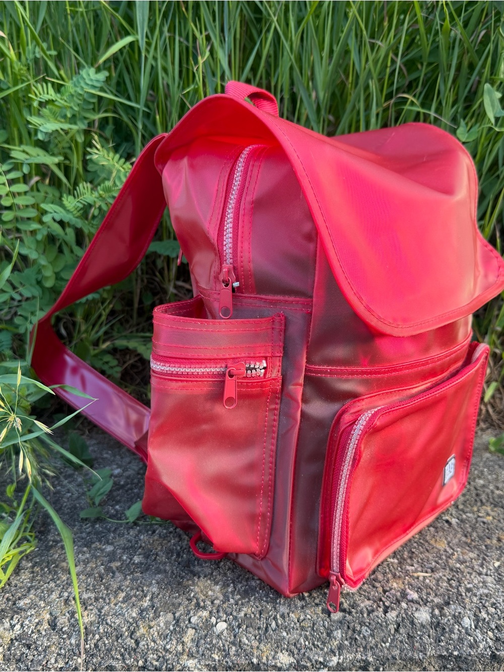 Vtg Y2K Ted Vinyl GAP Backpack with Lots of Pockets